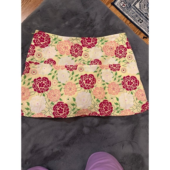 Duck Head Skort/Skirt Green With Rose Design With Side Zip Size 9 - Picture 4 of 4